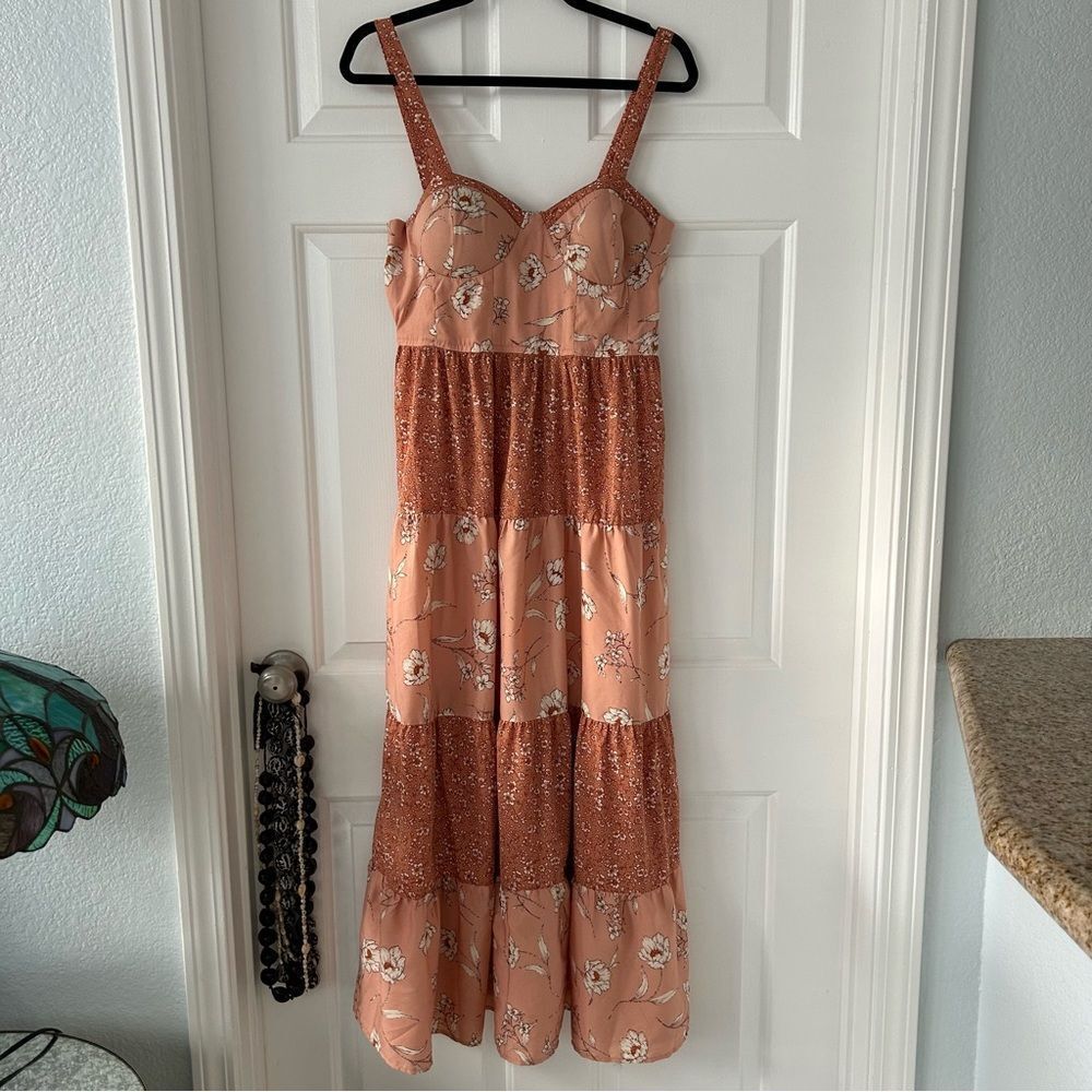 Band of The Free Band of Gypsies Floral Tiered Maxi Dress size Large Fall